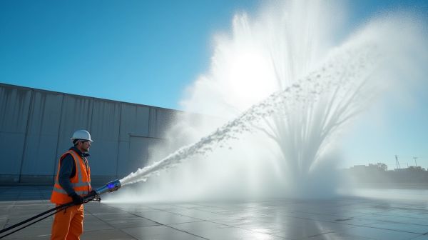 Démolir du béton avec un jet d'eau Ultra Haute Pression